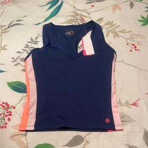Women's Lilly Pulitzer Navy and Pink Athletic Tank Top